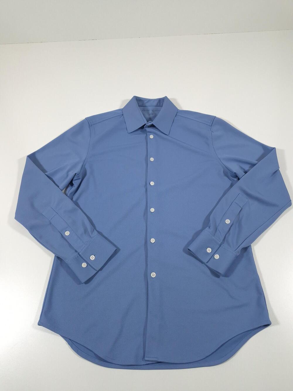 Ministry Of Supply Dress Shirt Mens S Blue Solid Apollo Stretch Long Sleeve